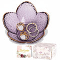 Floral Ceramic Jewelry Dish — 3.5 x 1.6-Inch Low-Profile Ring and Earring Tray