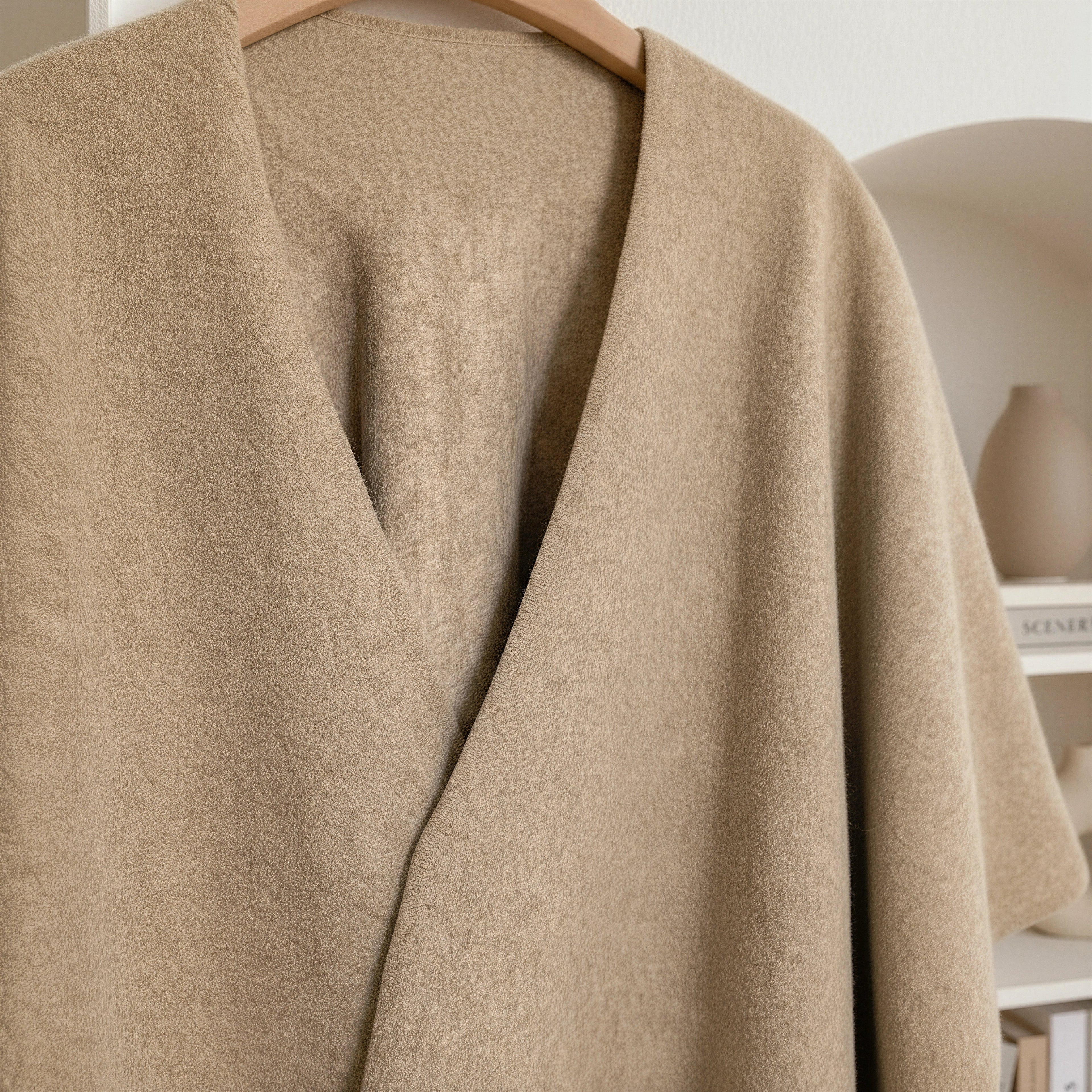 Cozy Fleece Tassel Shawl With Soft Draping And Gentle Flow