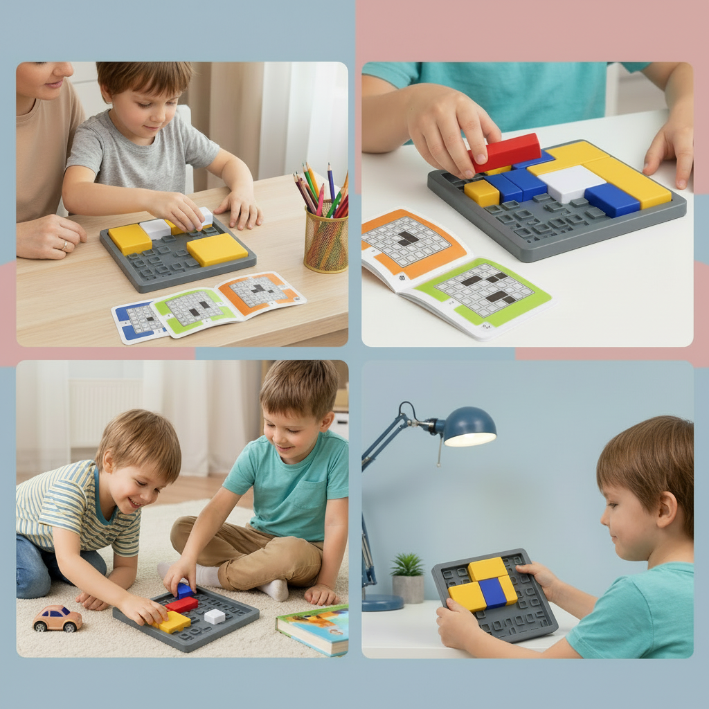 23x23cm Wooden Shape Sorting Blocks — Geometric Puzzle Set