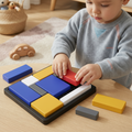 23x23cm Wooden Shape Sorting Blocks — Geometric Puzzle Set