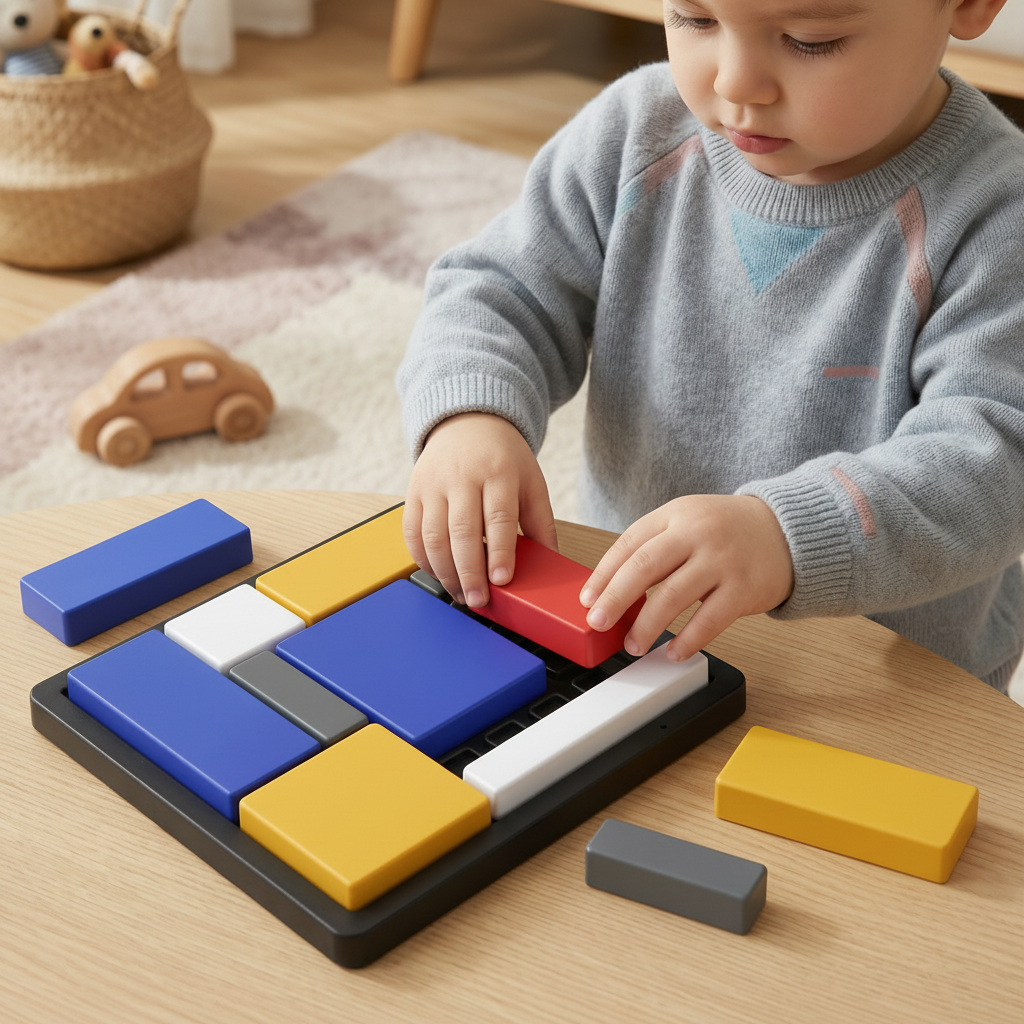 23x23cm Wooden Shape Sorting Blocks — Geometric Puzzle Set
