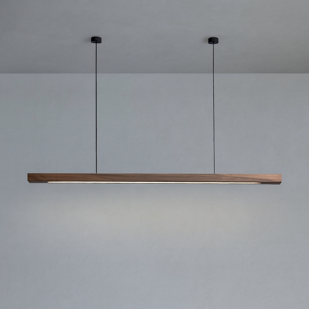 Gindo-pendellampe i træ til bardisk — skandinavisk minimalistisk design