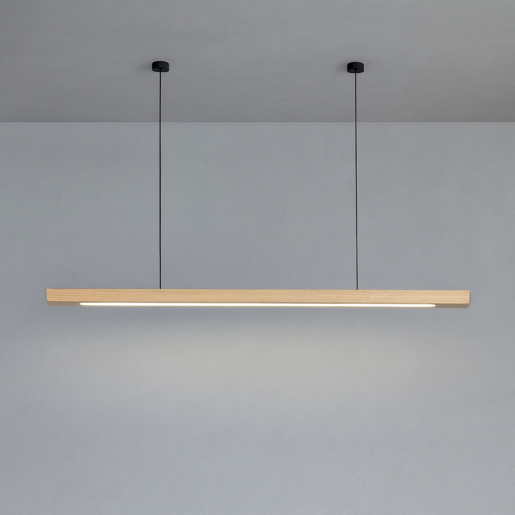 Gindo-pendellampe i træ til bardisk — skandinavisk minimalistisk design