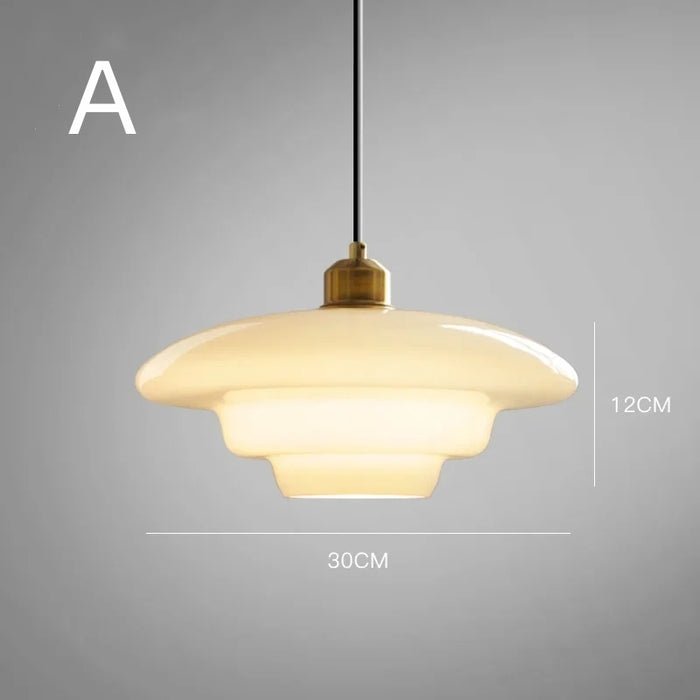 Milky Pendant Light — White Glass Shade, Hand-Blown Frosted Finish