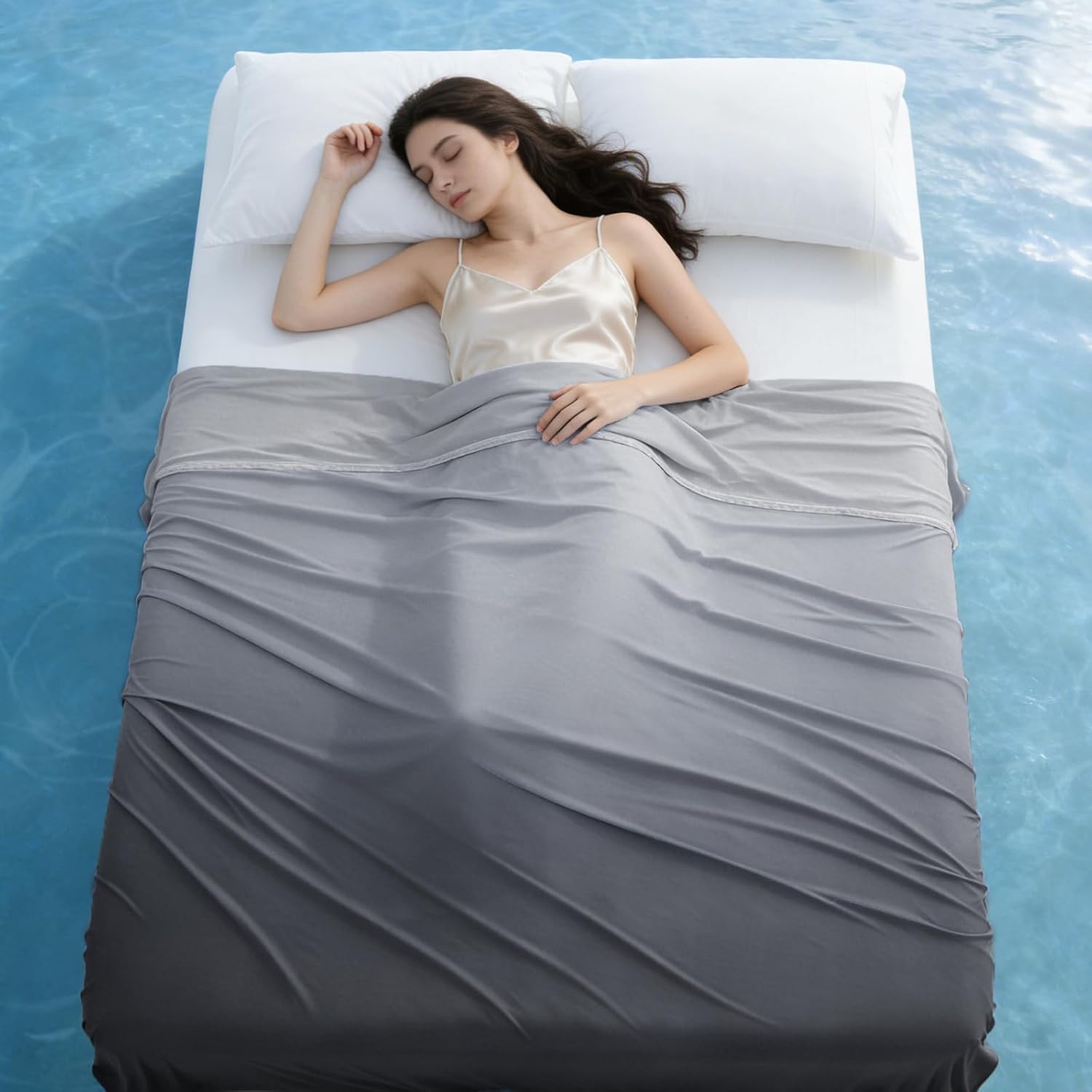 Chill Comfort Arc Chill Cooling Blanket — Lightweight, Breathable Double Layer Weave