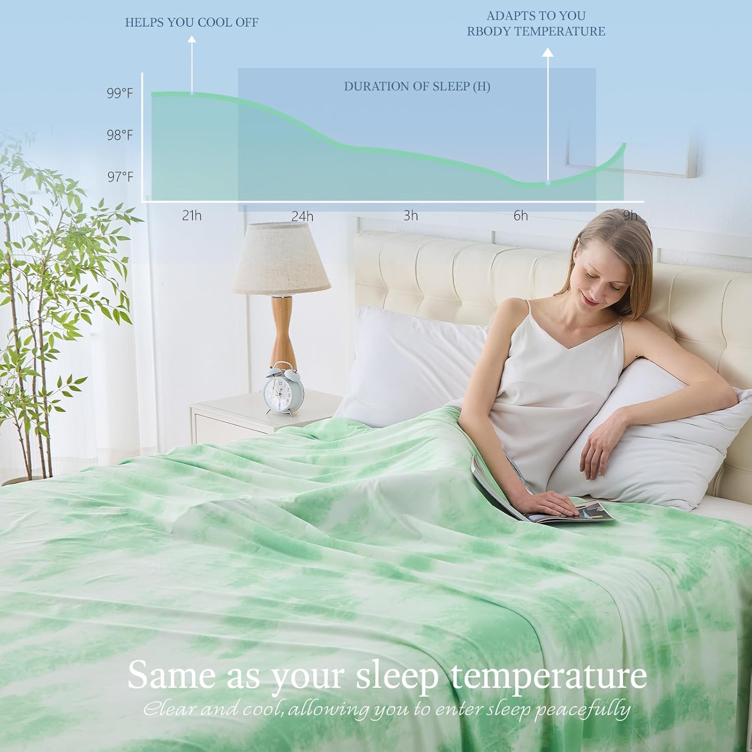 Chill Comfort Cooling Blanket — Heat-Absorbing Fabric, Temperature Regulating Layer