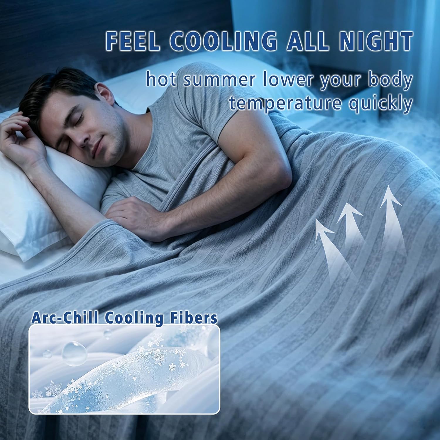 Chill Comfort Arc Chill Cooling Blanket — Lightweight, Breathable Double Layer Weave