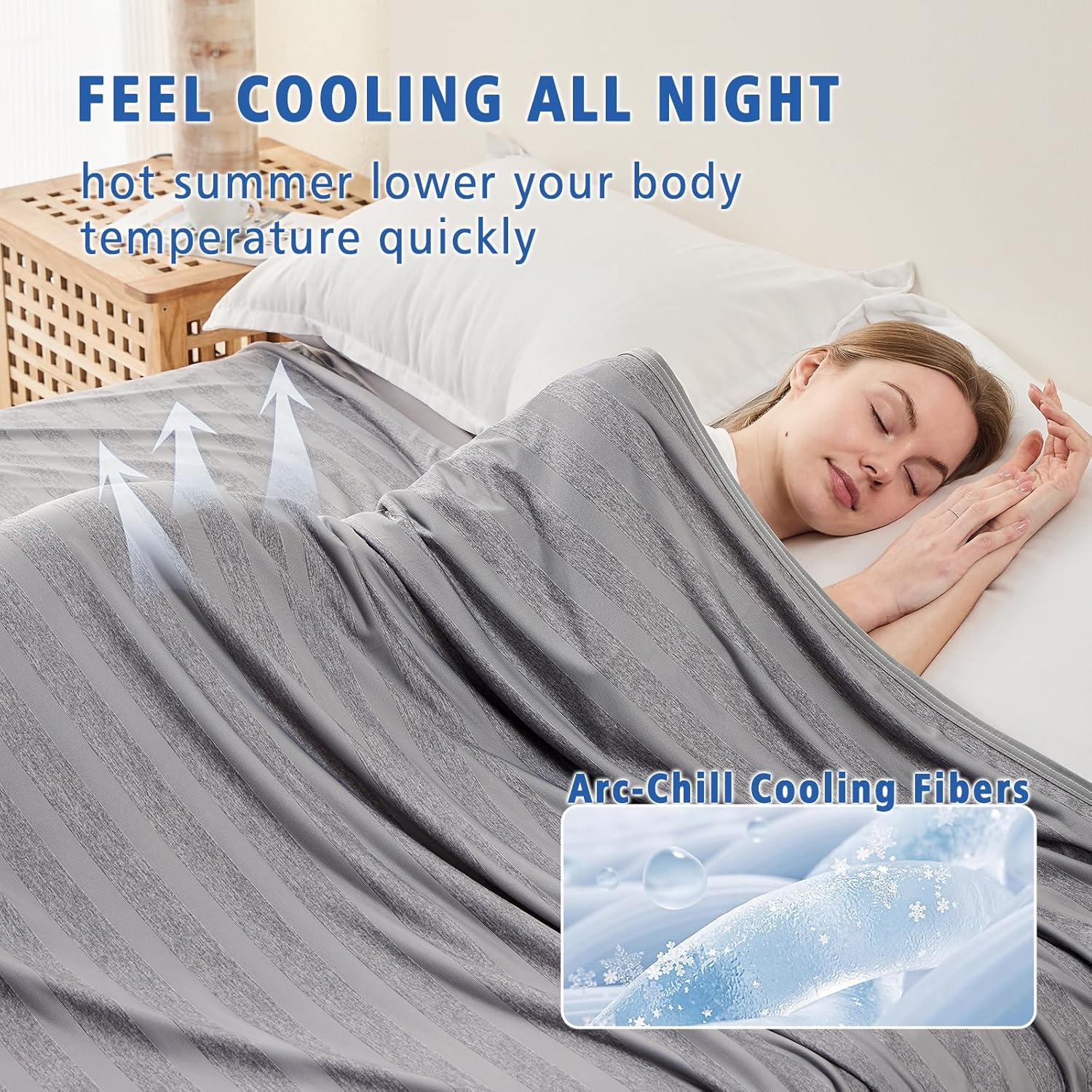 Chill Comfort Arc Chill Cooling Blanket — Lightweight, Breathable Double Layer Weave