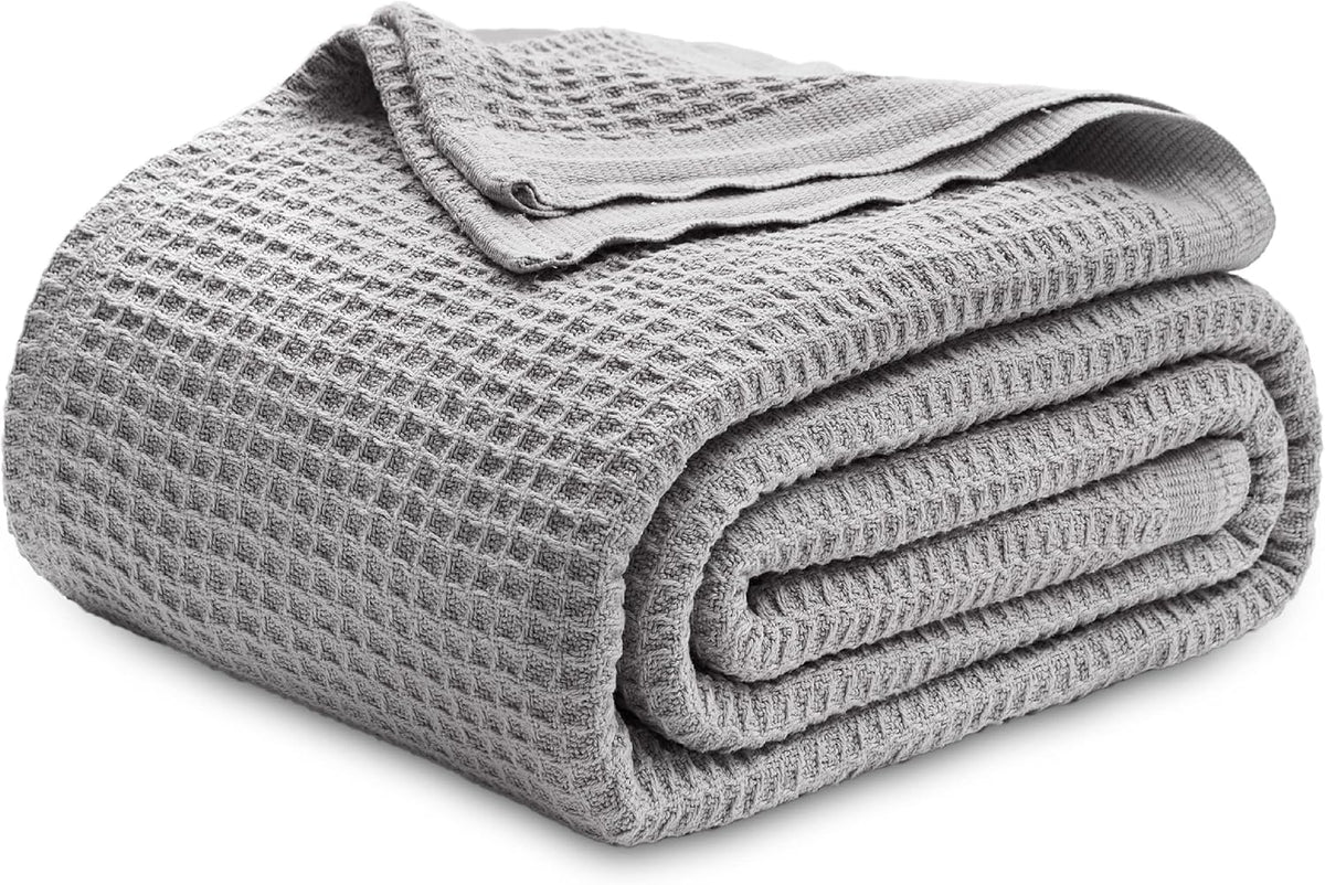 Waffelpiqué-Decke aus 100 % Baumwolle von Cozy Haven in Queensize — weiche, atmungsaktive, offen gewebte Struktur