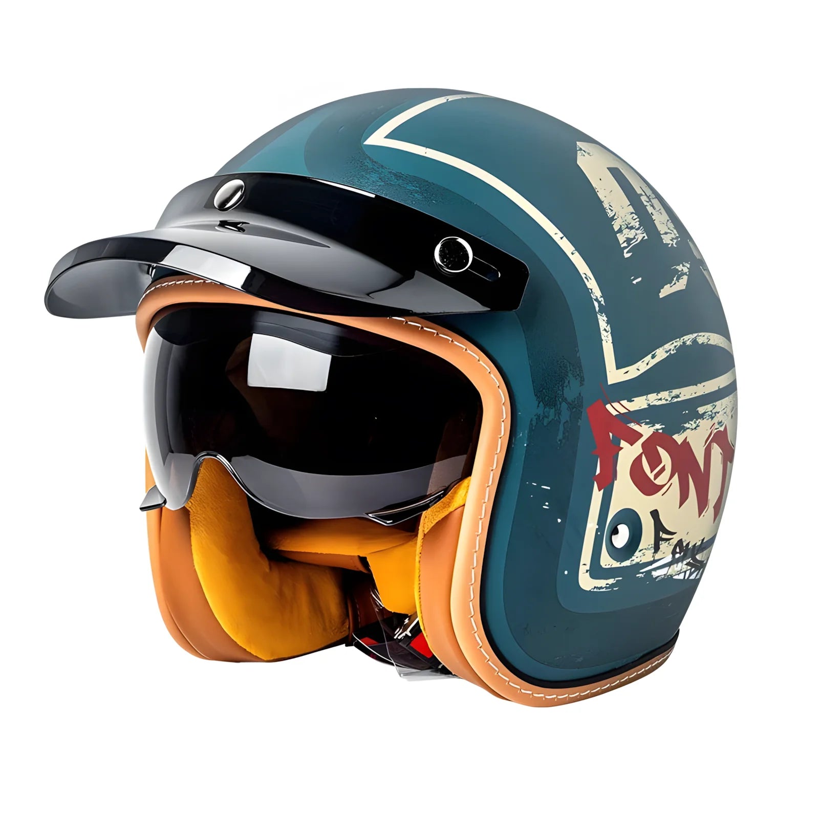 The Street King - Vintage Open Face Helmet - DOT & ECE Approved - Meowbutter