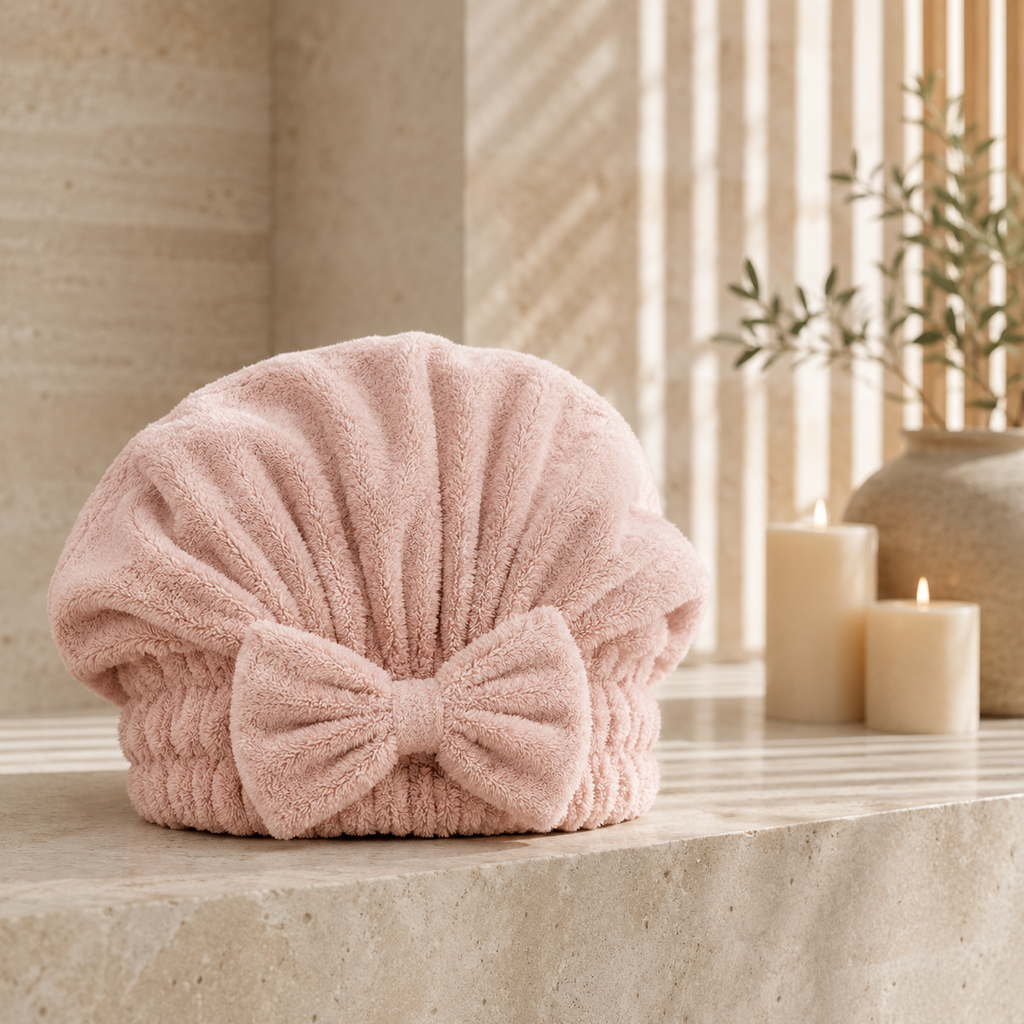 Cozy Fleece Hair Wrap Towel For Everyday Use At Home Indoors