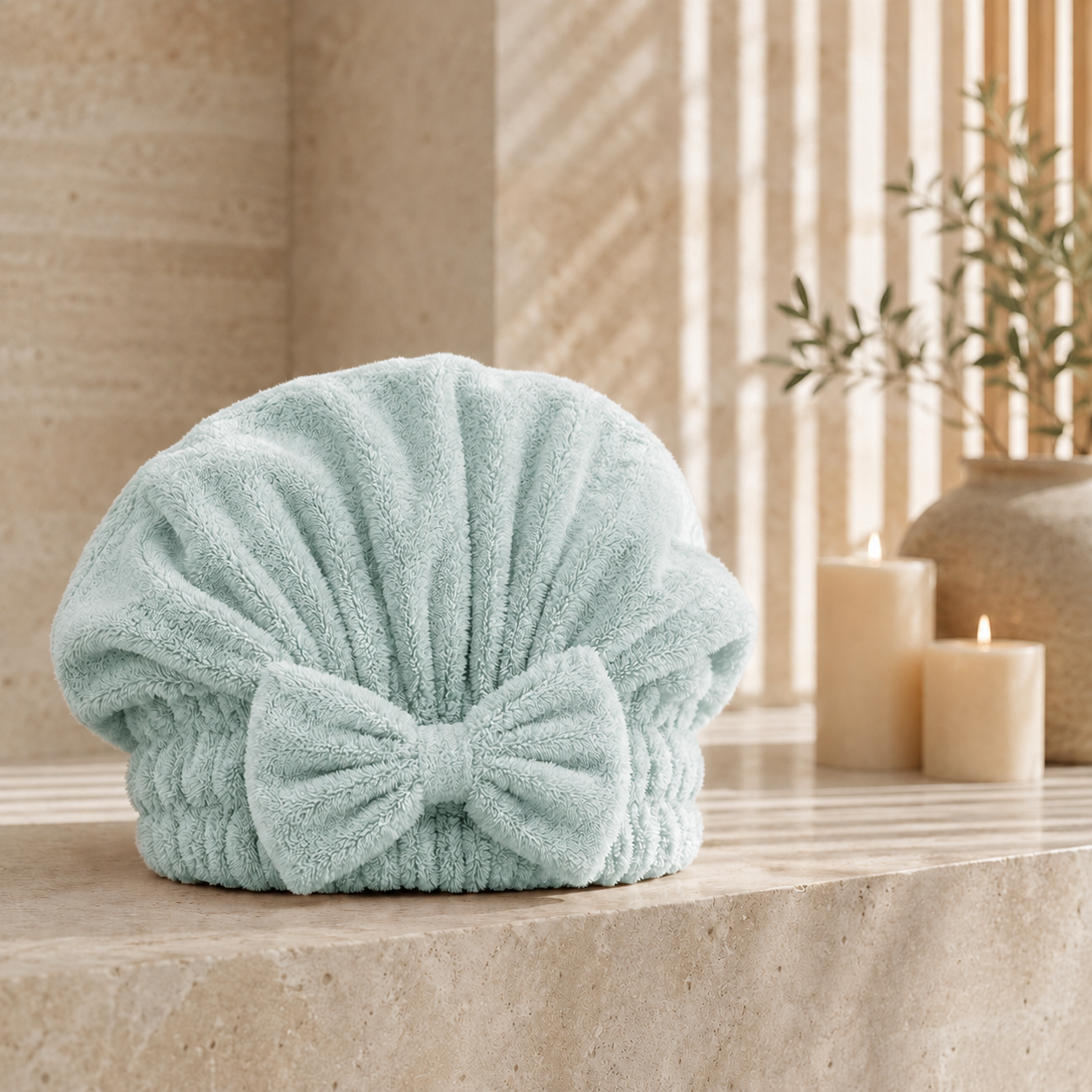 Cozy Fleece Hair Wrap Towel For Everyday Use At Home Indoors