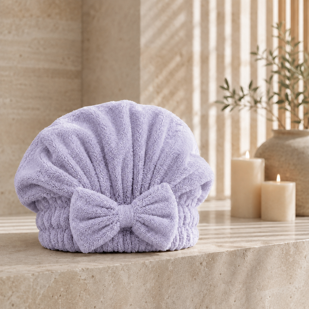 Cozy Fleece Hair Wrap Towel For Everyday Use At Home Indoors