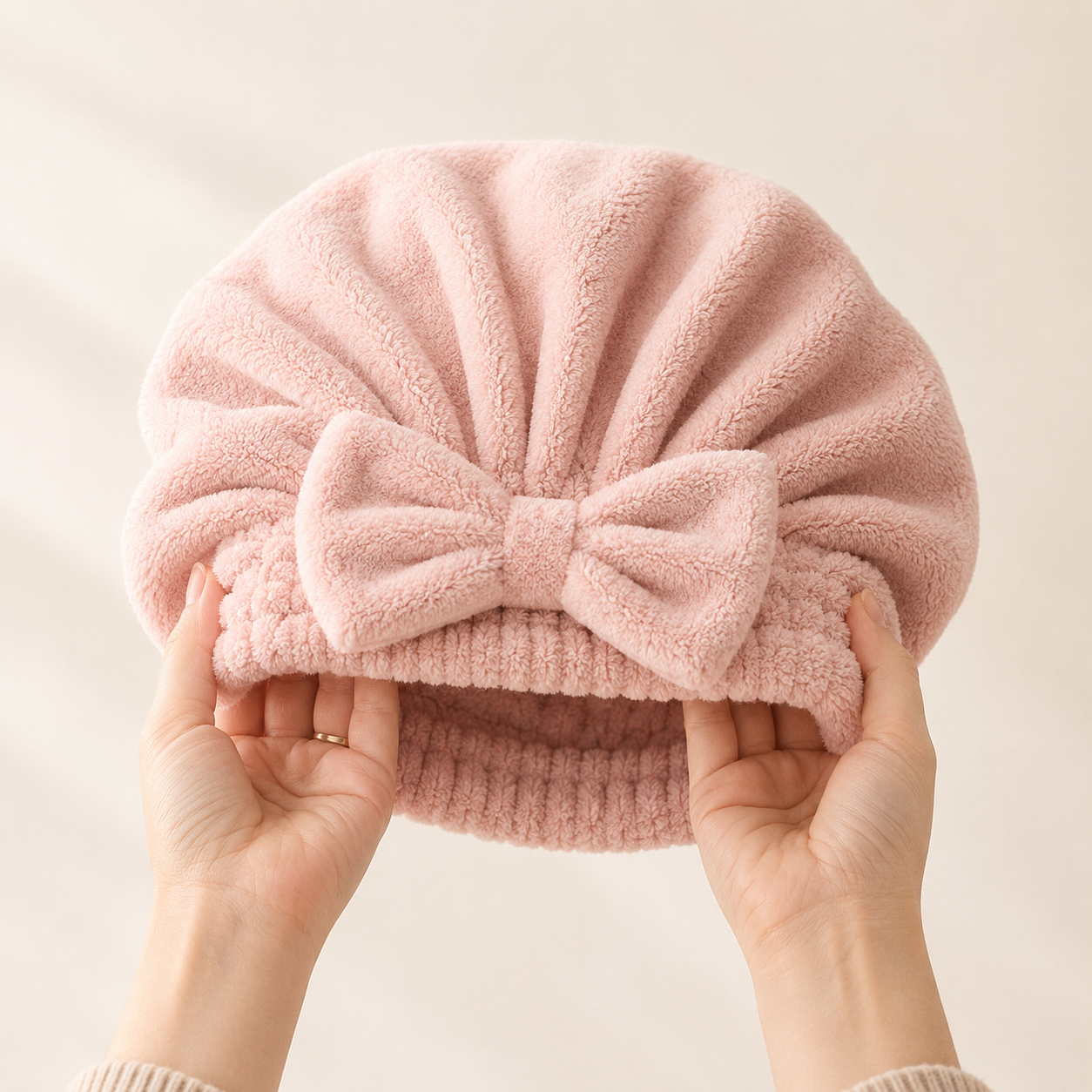 Cozy Fleece Hair Wrap Towel For Everyday Use At Home Indoors