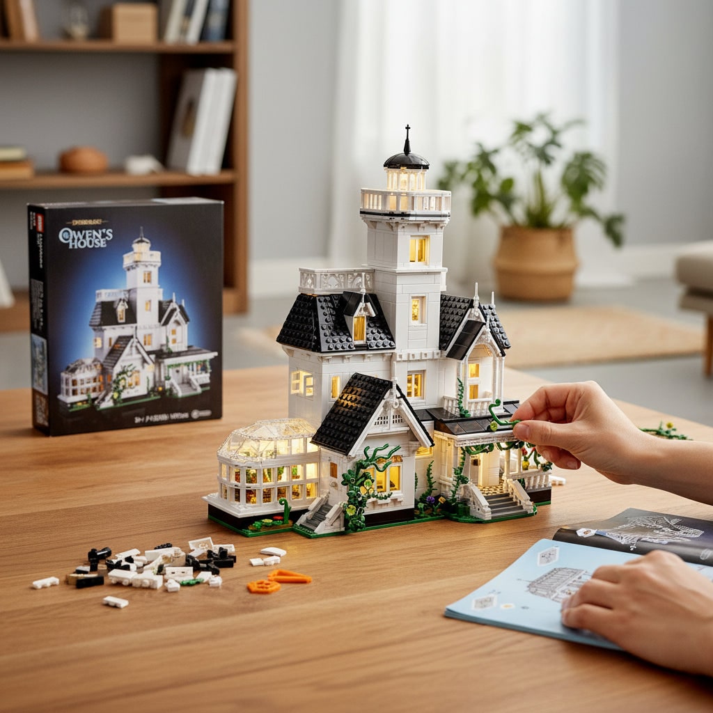 Set de construcción de ladrillos modelo Casa Embrujada de juguete para Halloween | Meowbutter