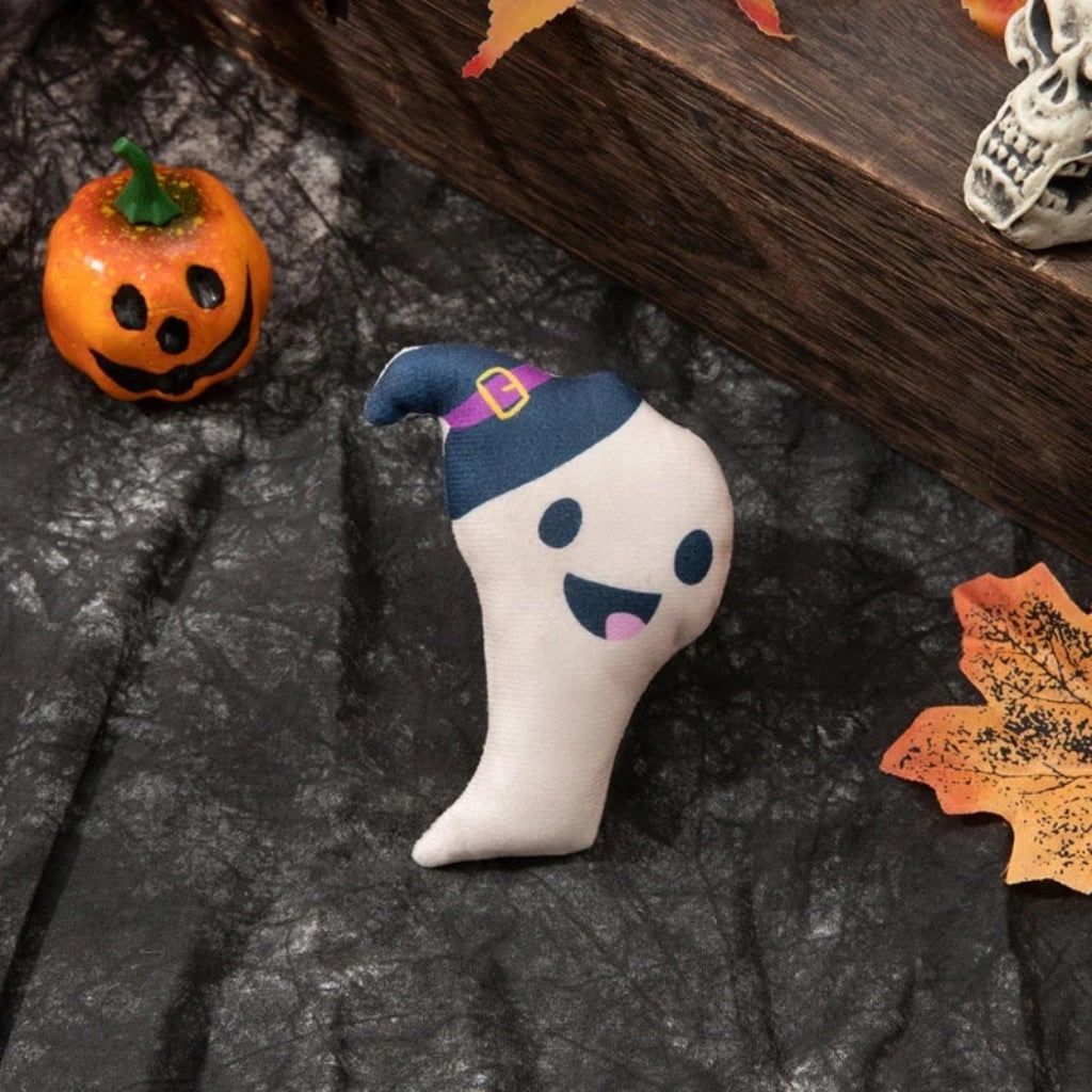 Halloween Toys Interactive Plush Cat Toy Fun Ghost Design | Meowbutter