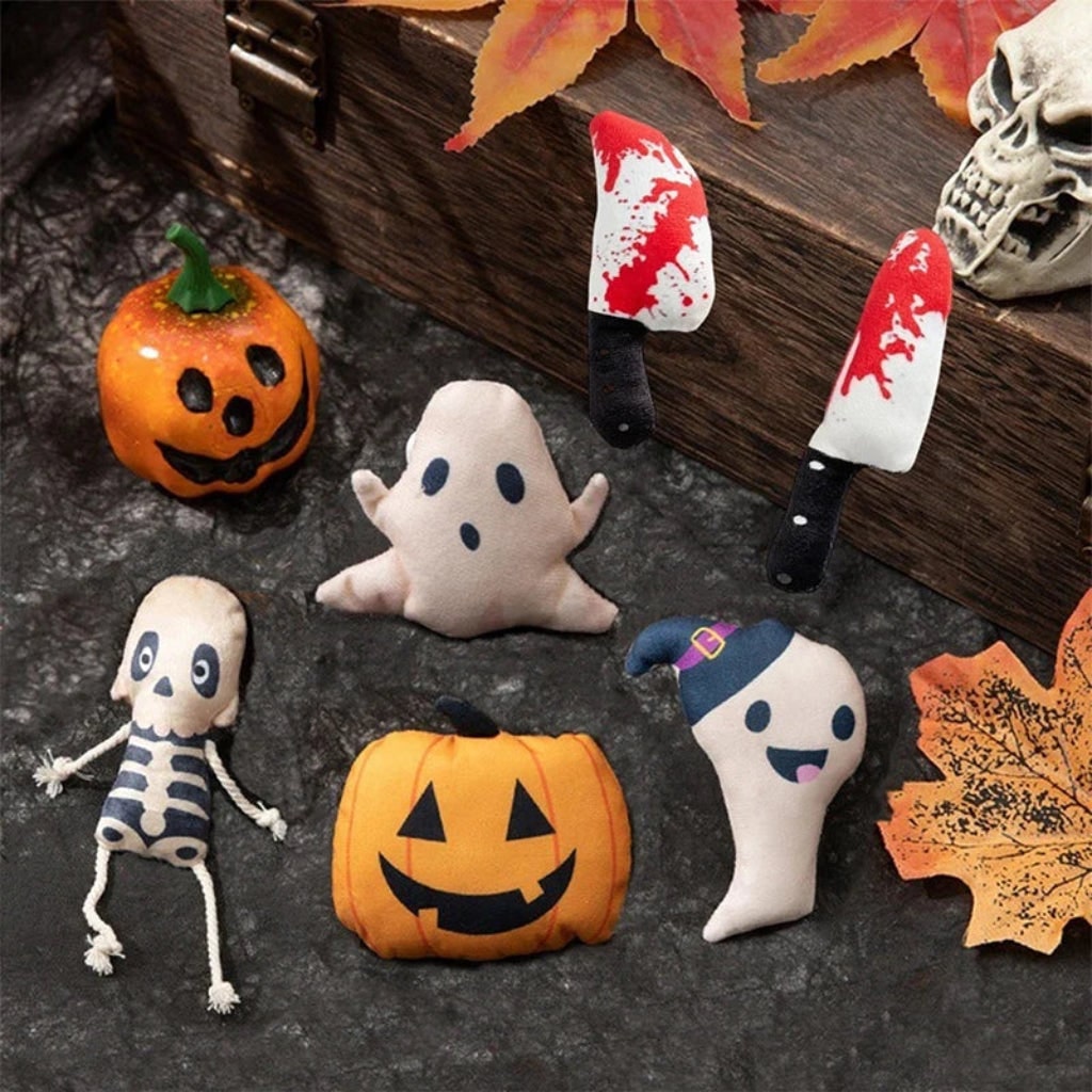 Halloween Toys Interactive Plush Cat Toy Fun Ghost Design | Meowbutter