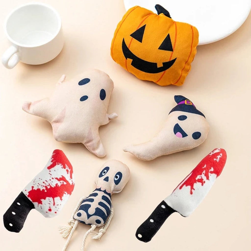 Halloween Toys Interactive Plush Cat Toy Fun Ghost Design | Meowbutter