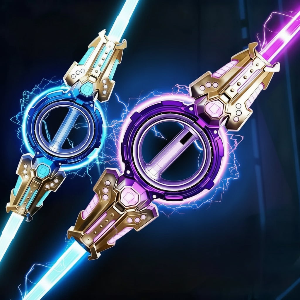 Halloweenová hračka – svítící dvojitý meč se zvukovými efekty | Meowbutter