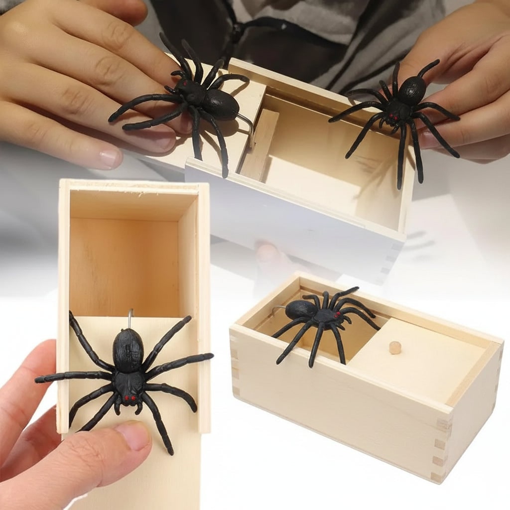 Halloween-Spielzeug Streich Spinnenbox Spaß Trick Dekoration | Meowbutter