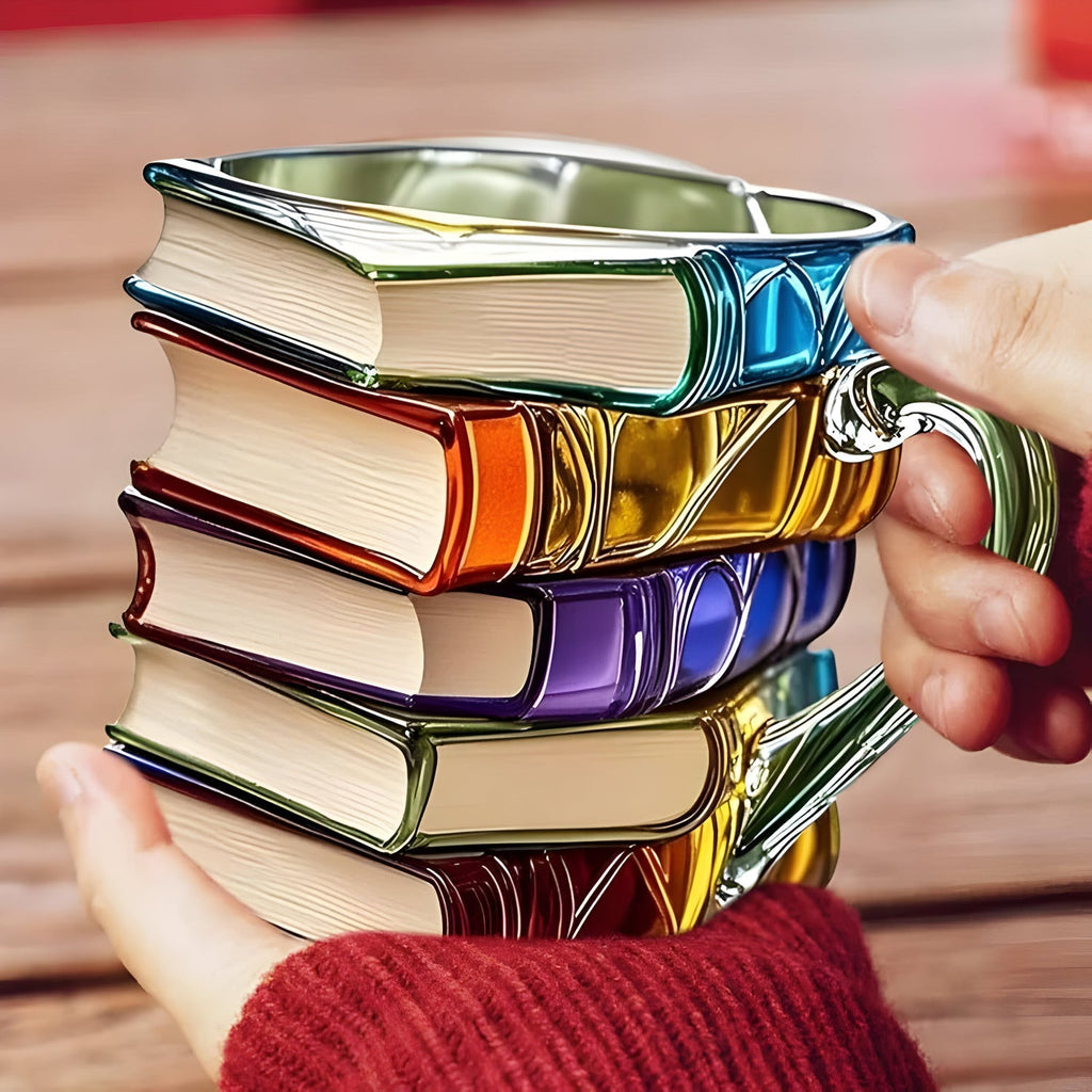 Harzbecher – handgefertigtes 3D-Buchdesign – originelle Kaffee- und Teetasse | meowbutter