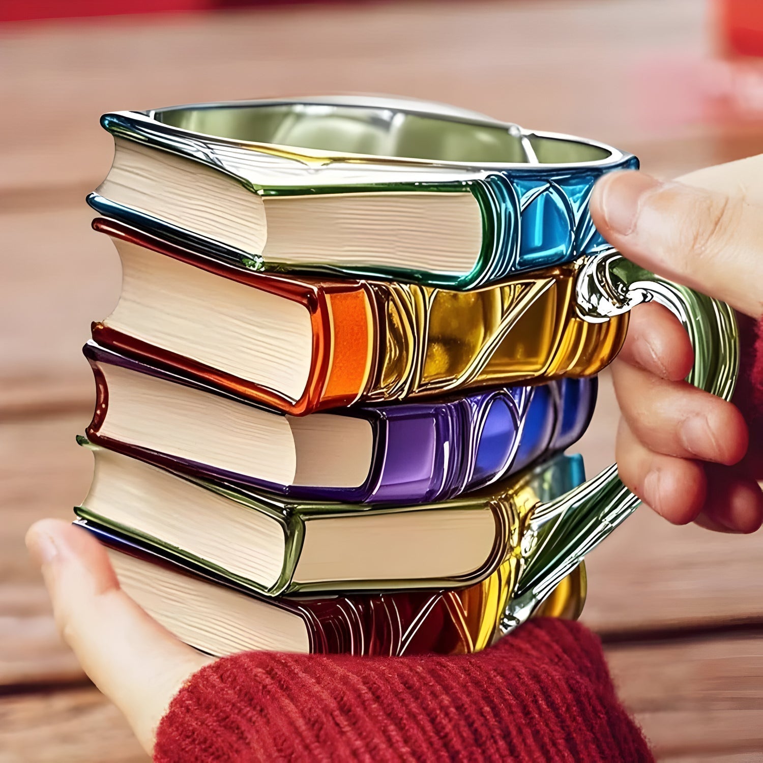Harzbecher – handgefertigtes 3D-Buchdesign – originelle Kaffee- und Teetasse | meowbutter