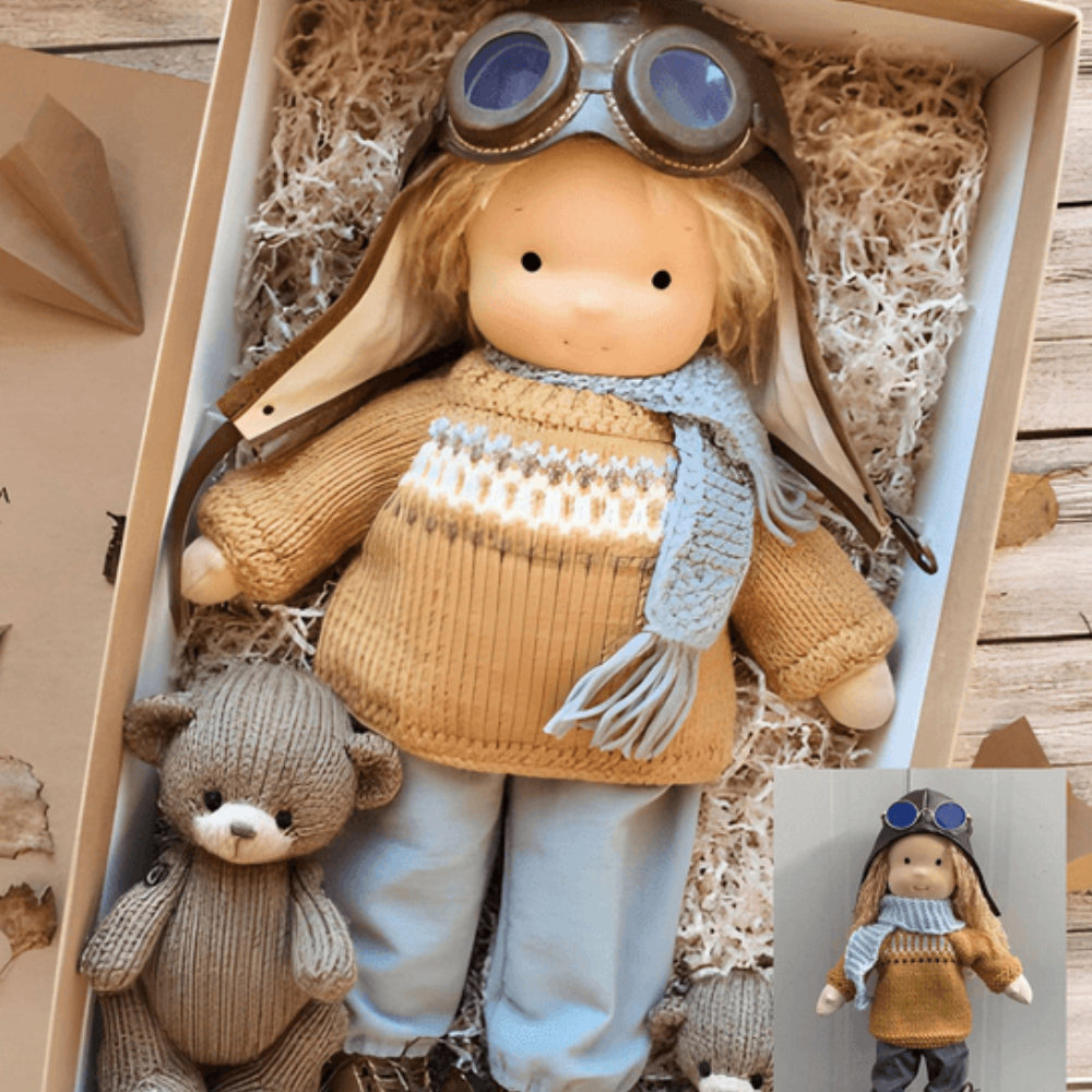 Weiche Plüsch-Babypuppe – ab 3 Jahren, sanfte Textur, klassische Silhouette