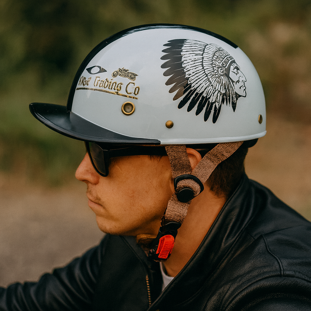 Casque de moto rétro profil baseball couvrant la moitié du visage