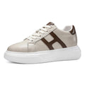 Hexo 8 Cm Hidden Lift Sneakers For Women With Textured Leather Upper