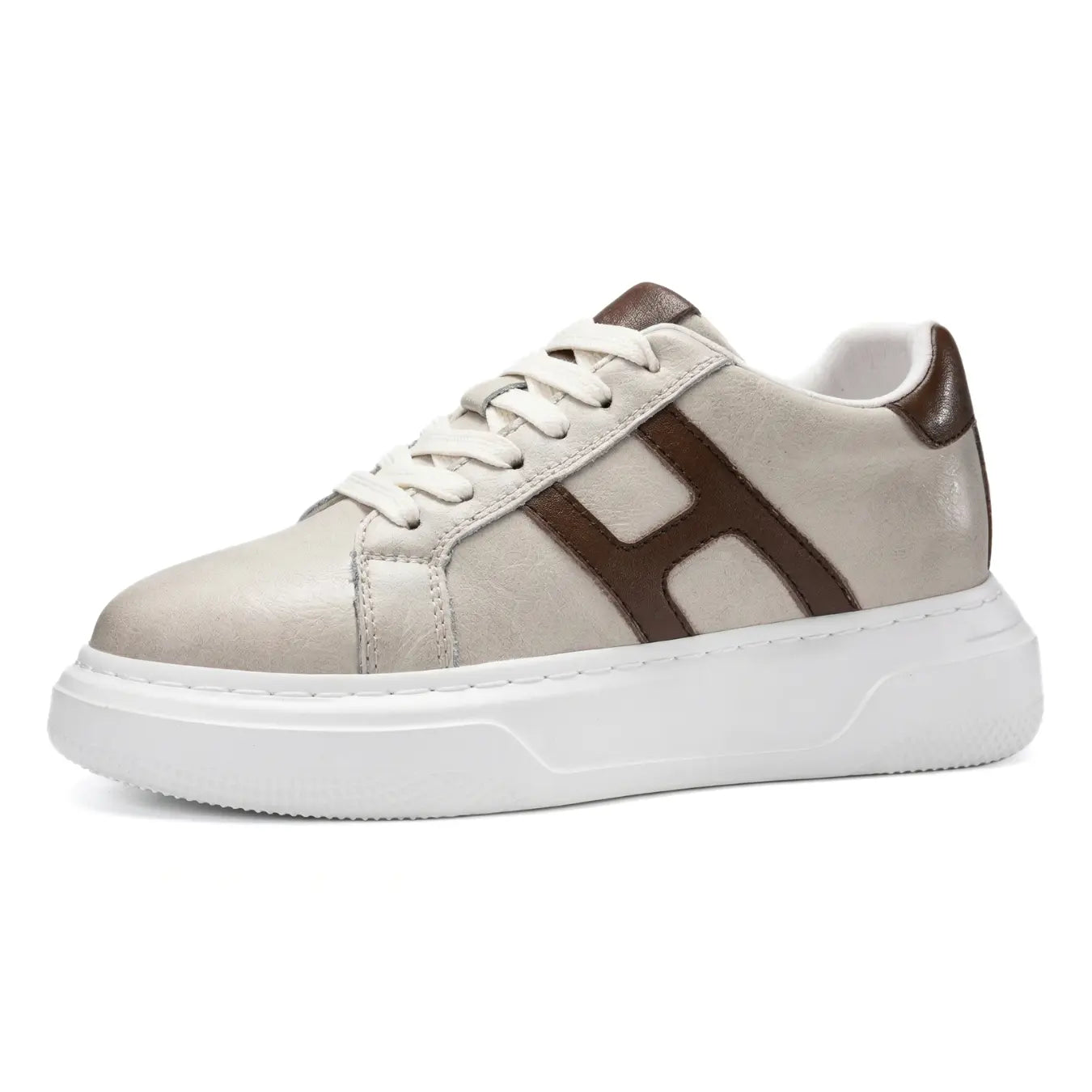 Hexo 8 Cm Hidden Lift Sneakers For Women With Textured Leather Upper