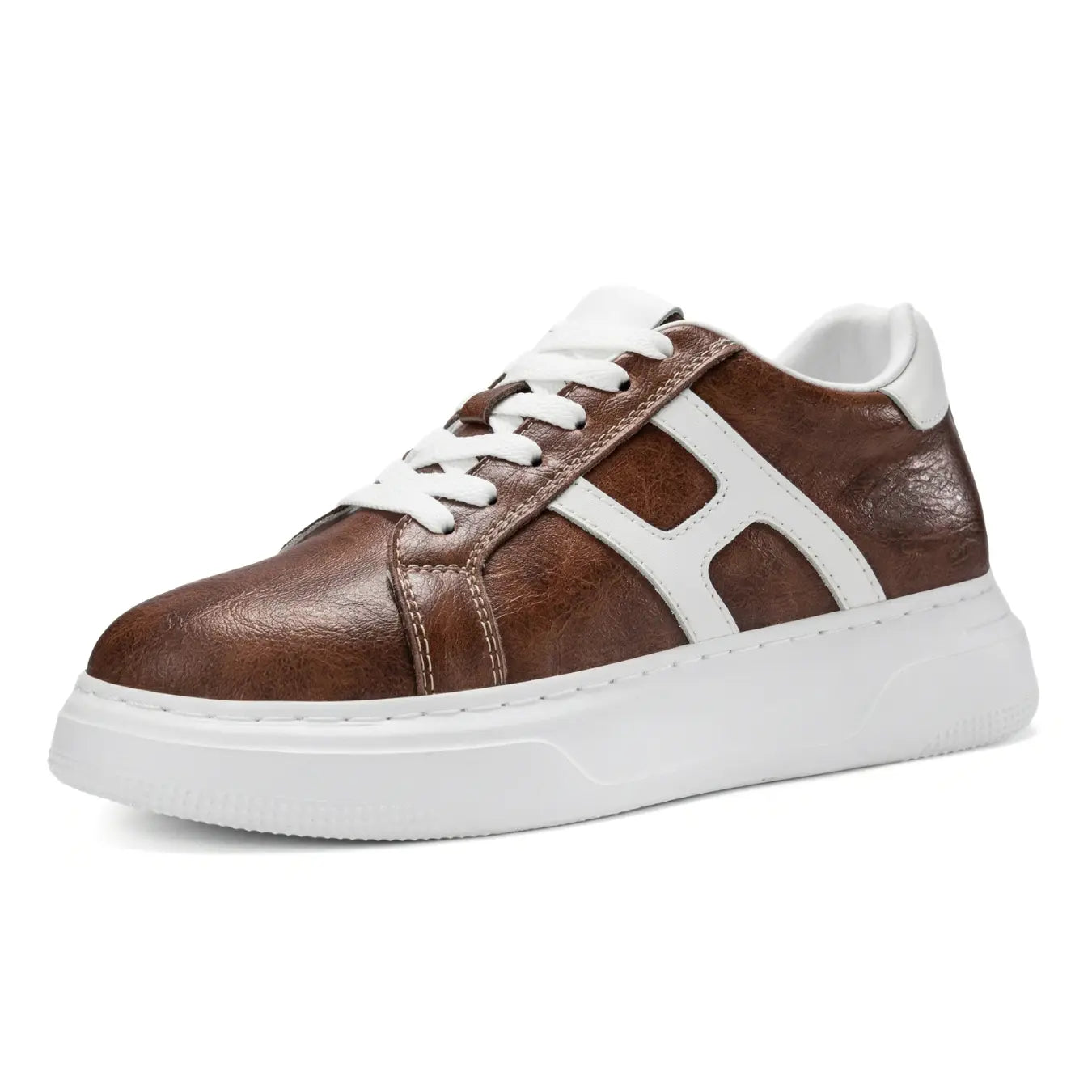 Hexo 8 Cm Hidden Lift Sneakers For Women With Textured Leather Upper