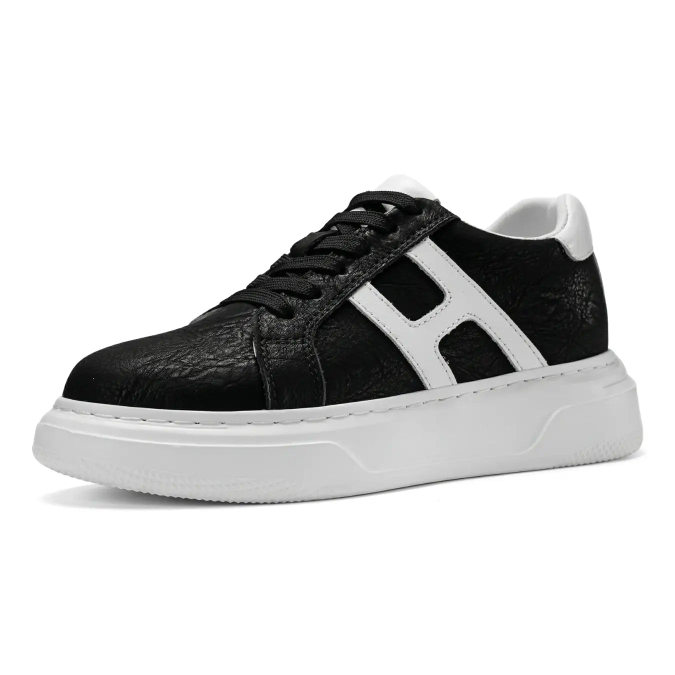 Hexo 8 Cm Hidden Lift Sneakers For Women With Textured Leather Upper