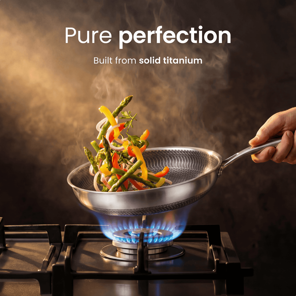 Premium Pure Titanium Non-Stick Pan for Clean Cooking and Lifetime Durability