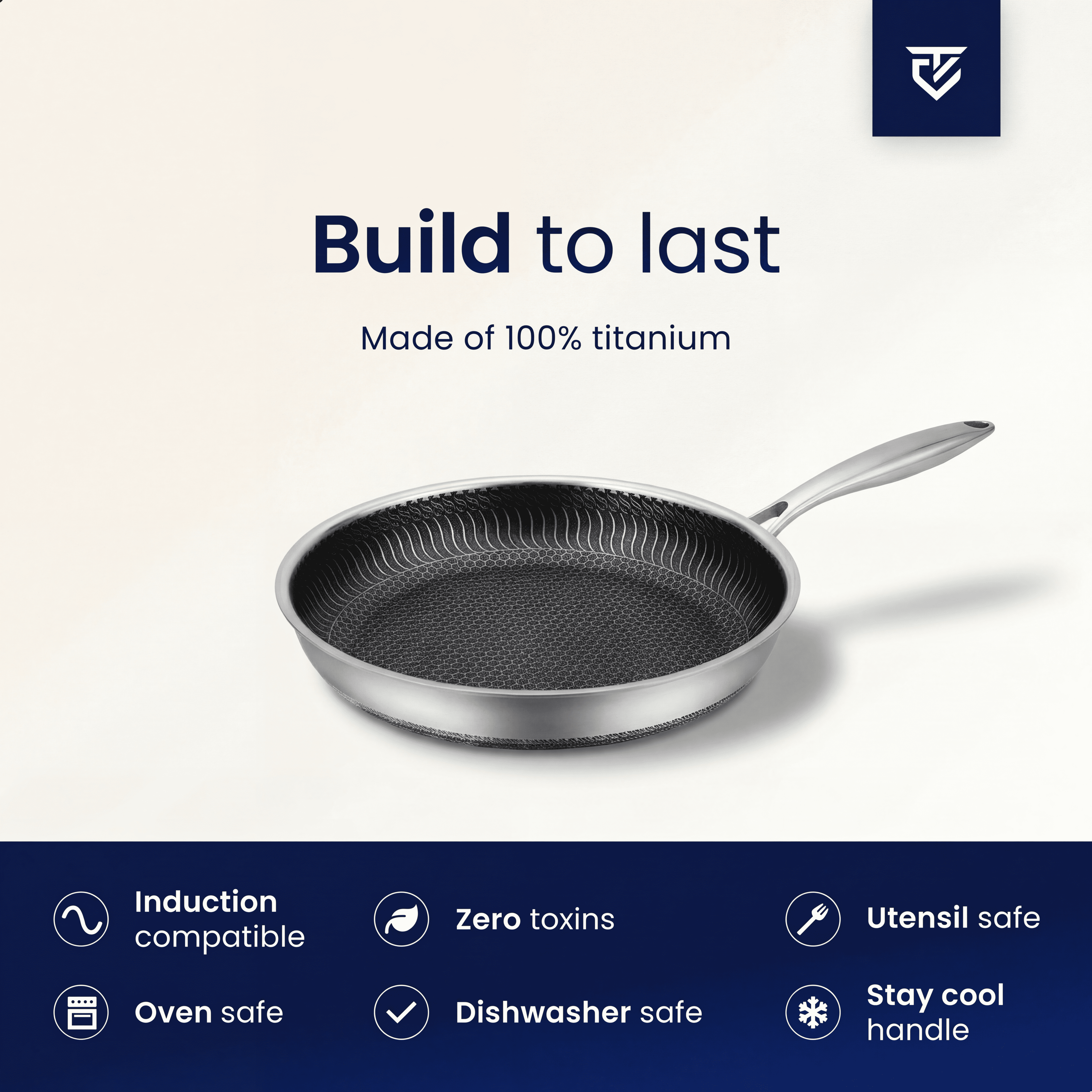 Premium Pure Titanium Non-Stick Pan for Clean Cooking and Lifetime Durability