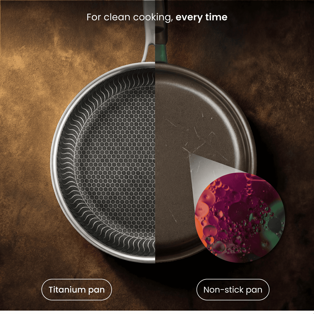 Premium Pure Titanium Non-Stick Pan for Clean Cooking and Lifetime Durability
