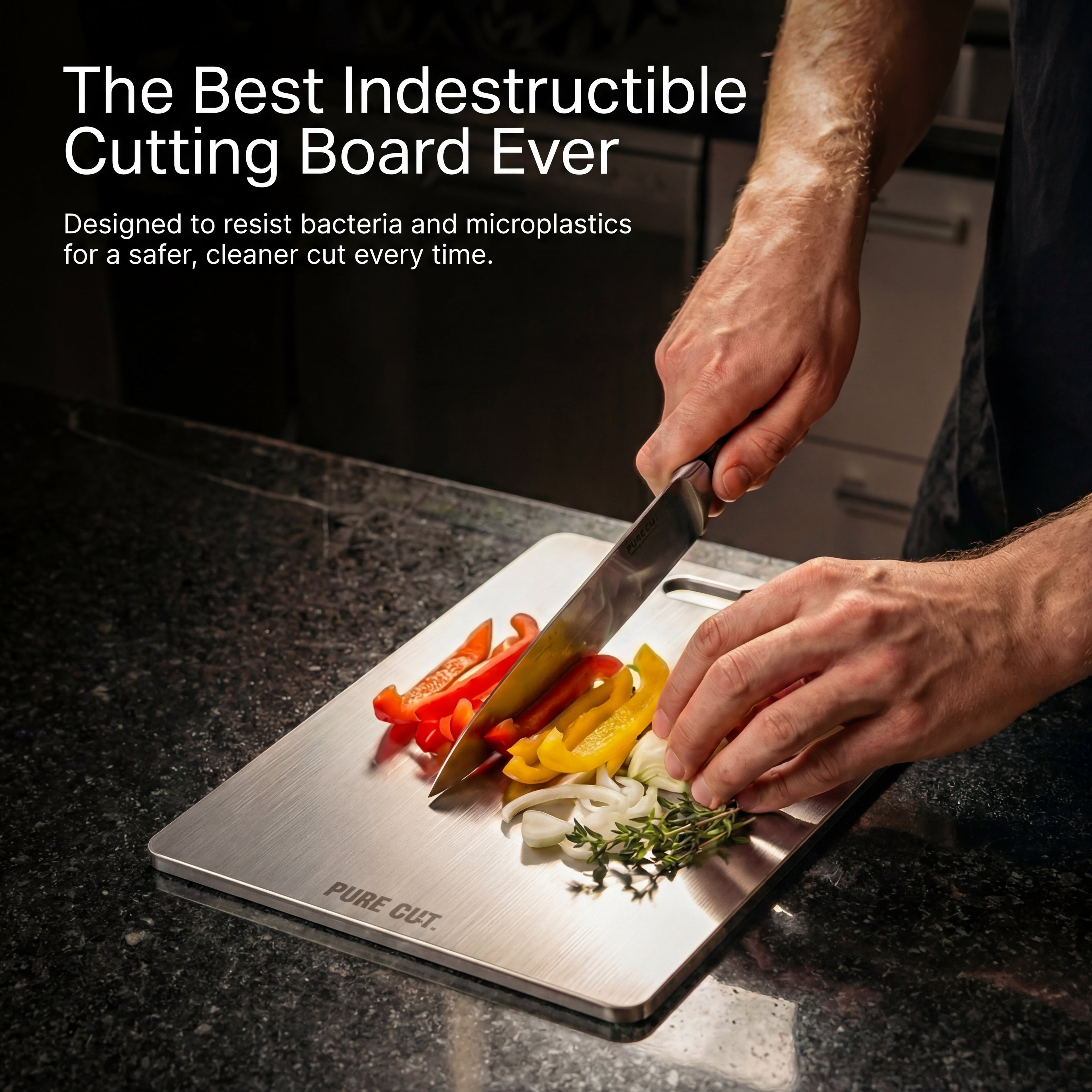 Premium Pure Titanium Cutting Board for Microplastic-Free Food Prep