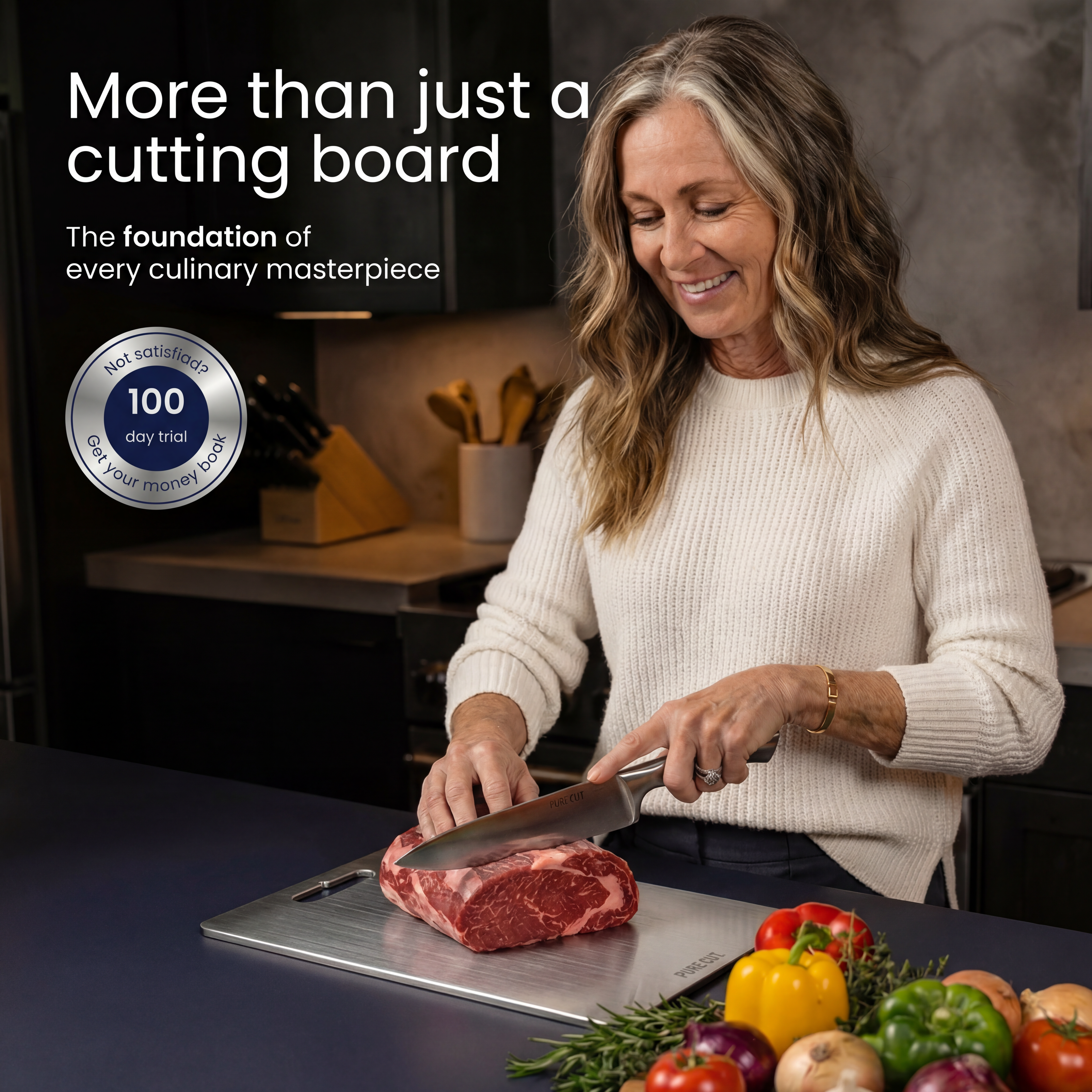 Premium Pure Titanium Cutting Board for Microplastic-Free Food Prep