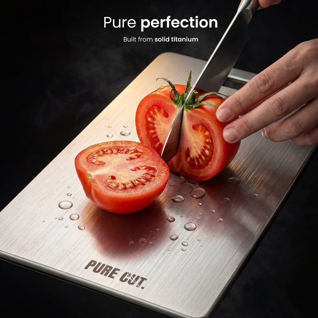 Premium Pure Titanium Cutting Board for Microplastic-Free Food Prep