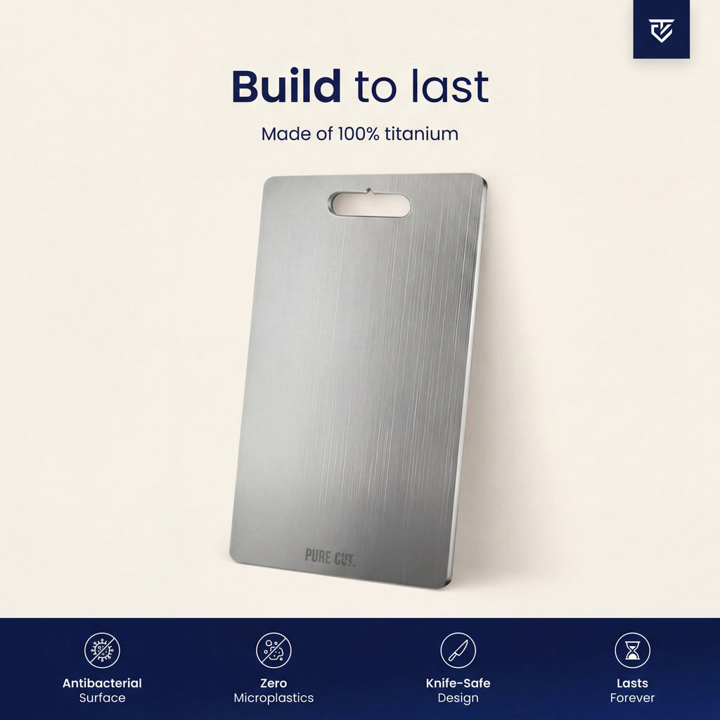 Premium Pure Titanium Cutting Board for Microplastic-Free Food Prep