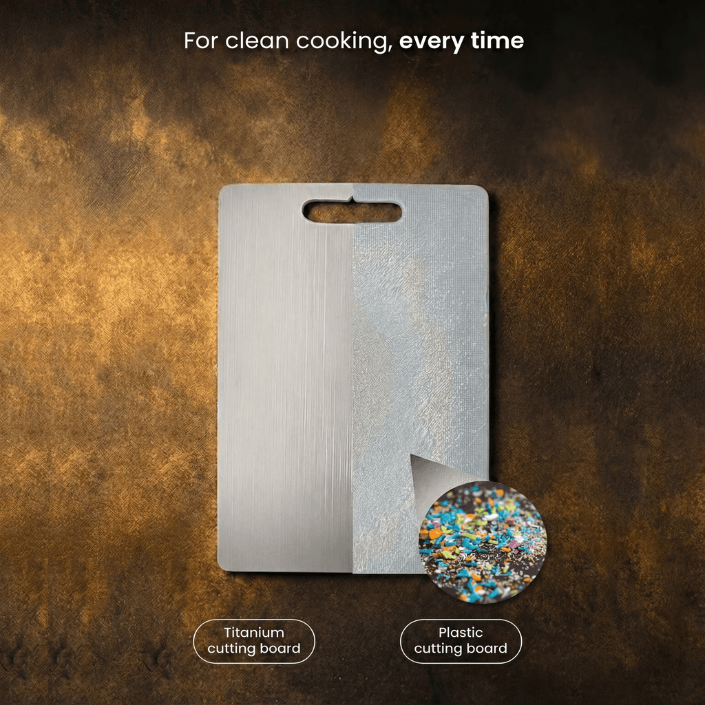 Premium Pure Titanium Cutting Board for Microplastic-Free Food Prep