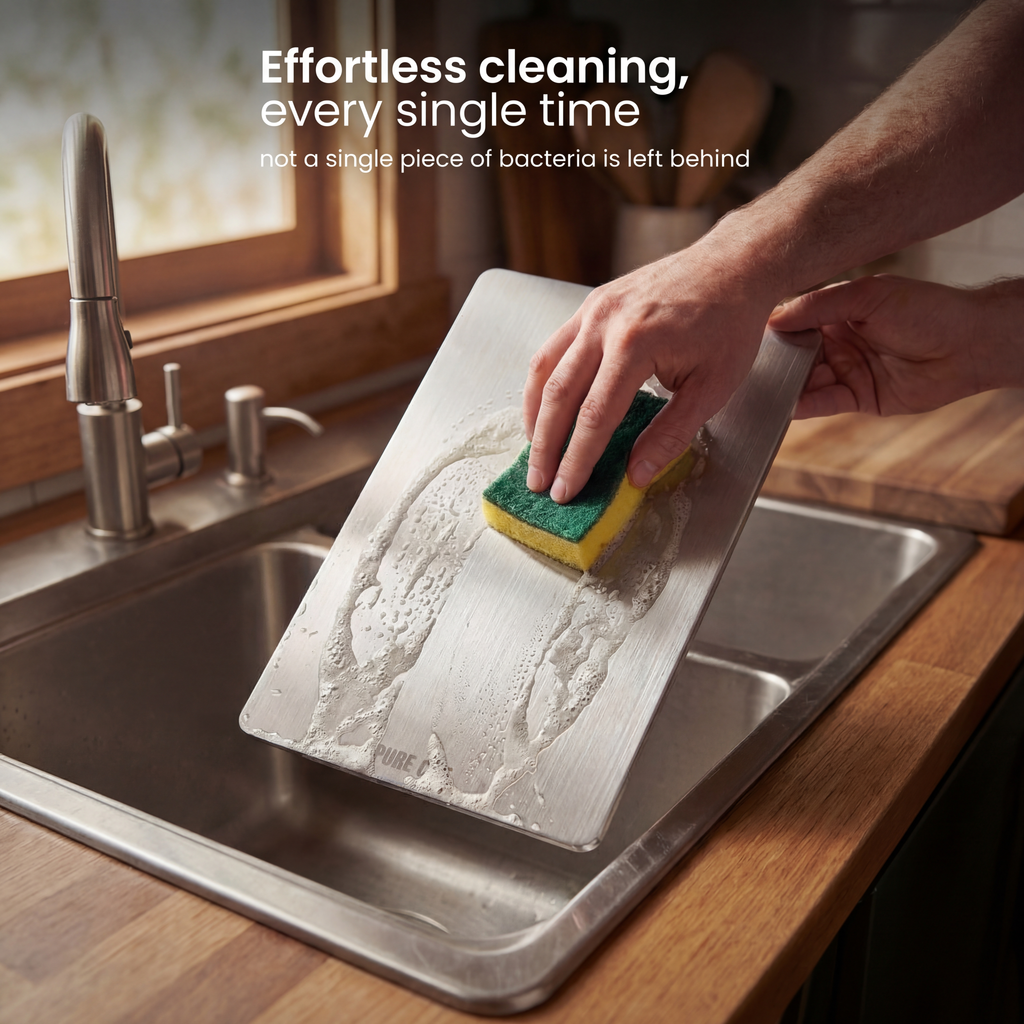 Premium Pure Titanium Cutting Board for Microplastic-Free Food Prep