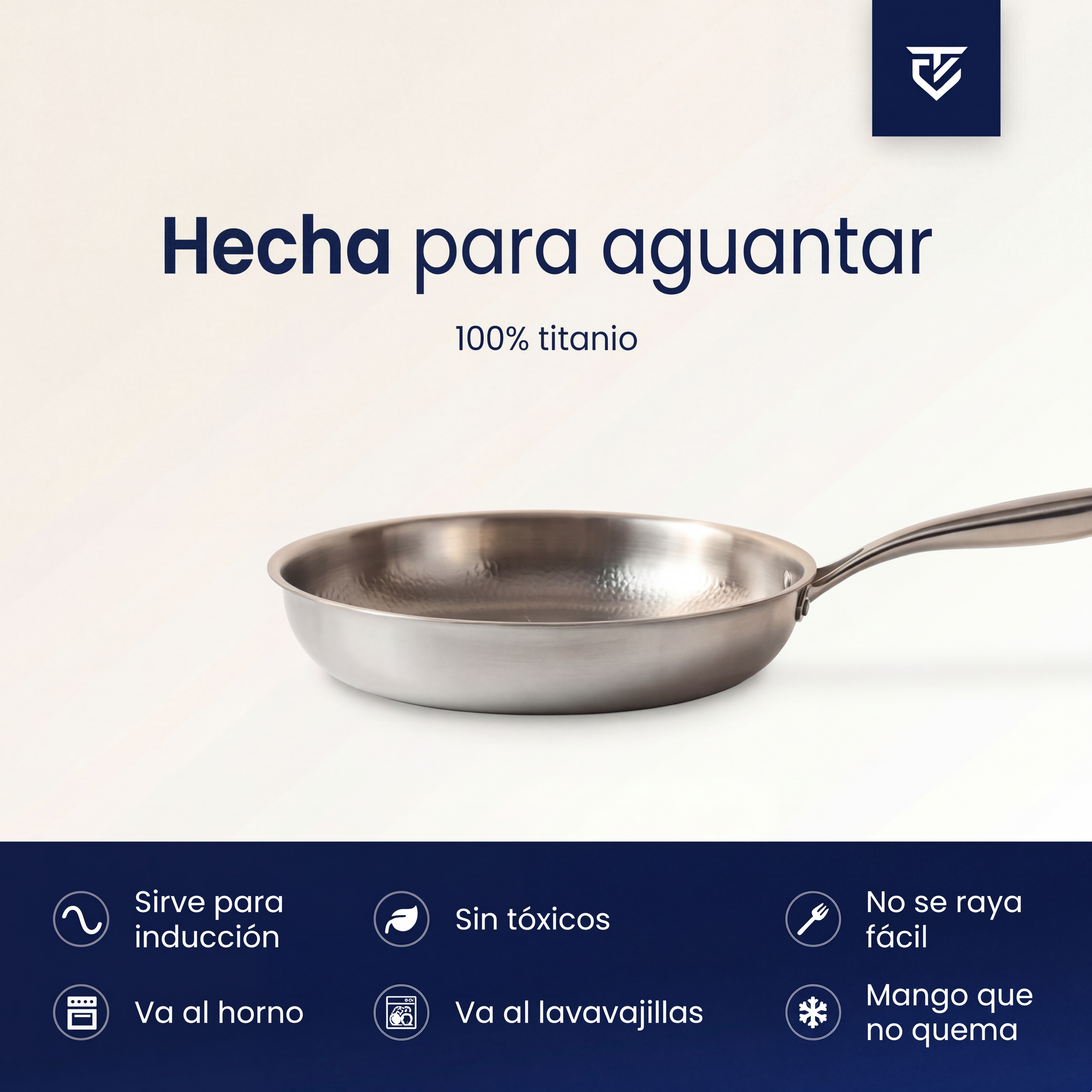 Premium Titanium Fry Pan: Natural Non-Stick Cooking Without Chemicals