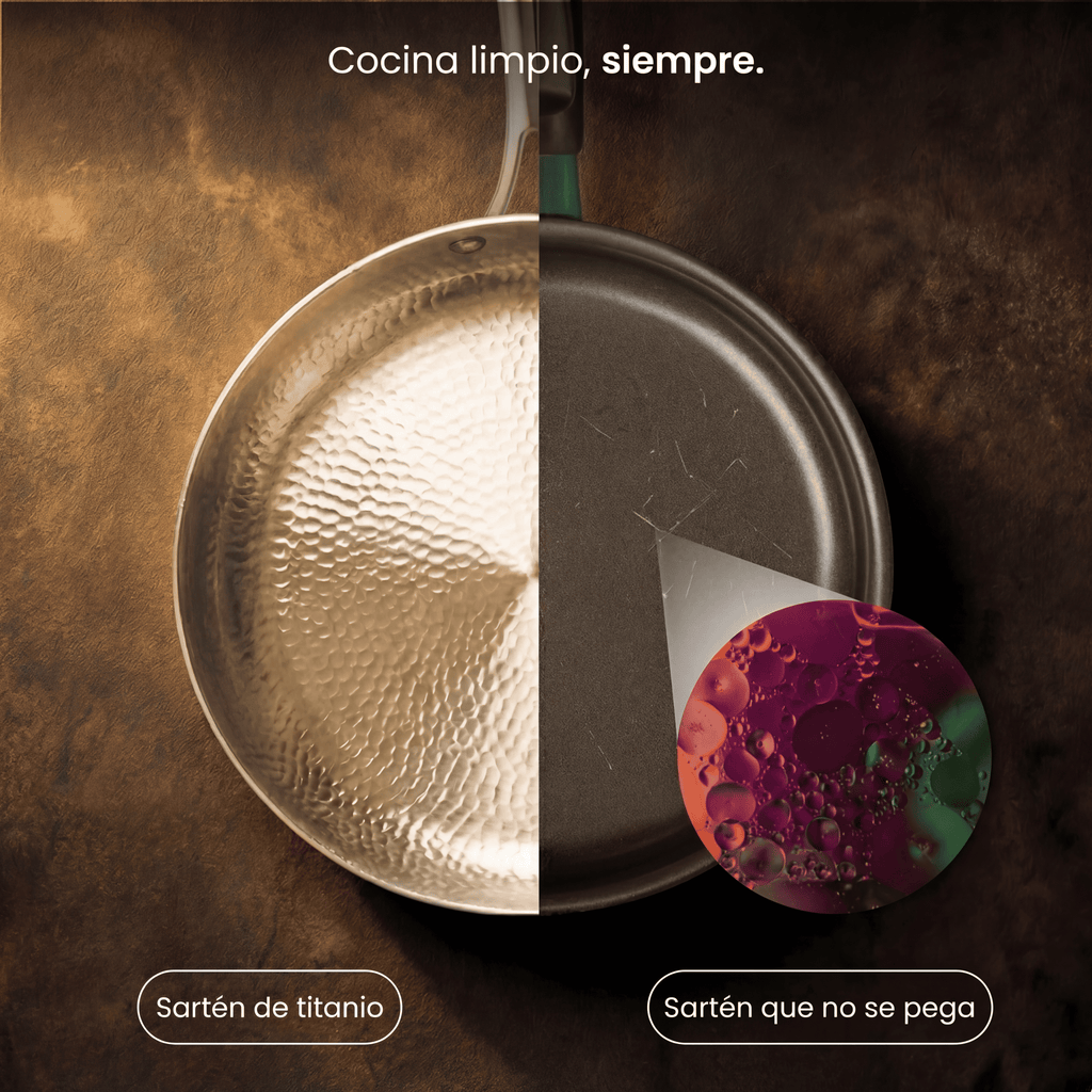Premium Titanium Fry Pan: Natural Non-Stick Cooking Without Chemicals