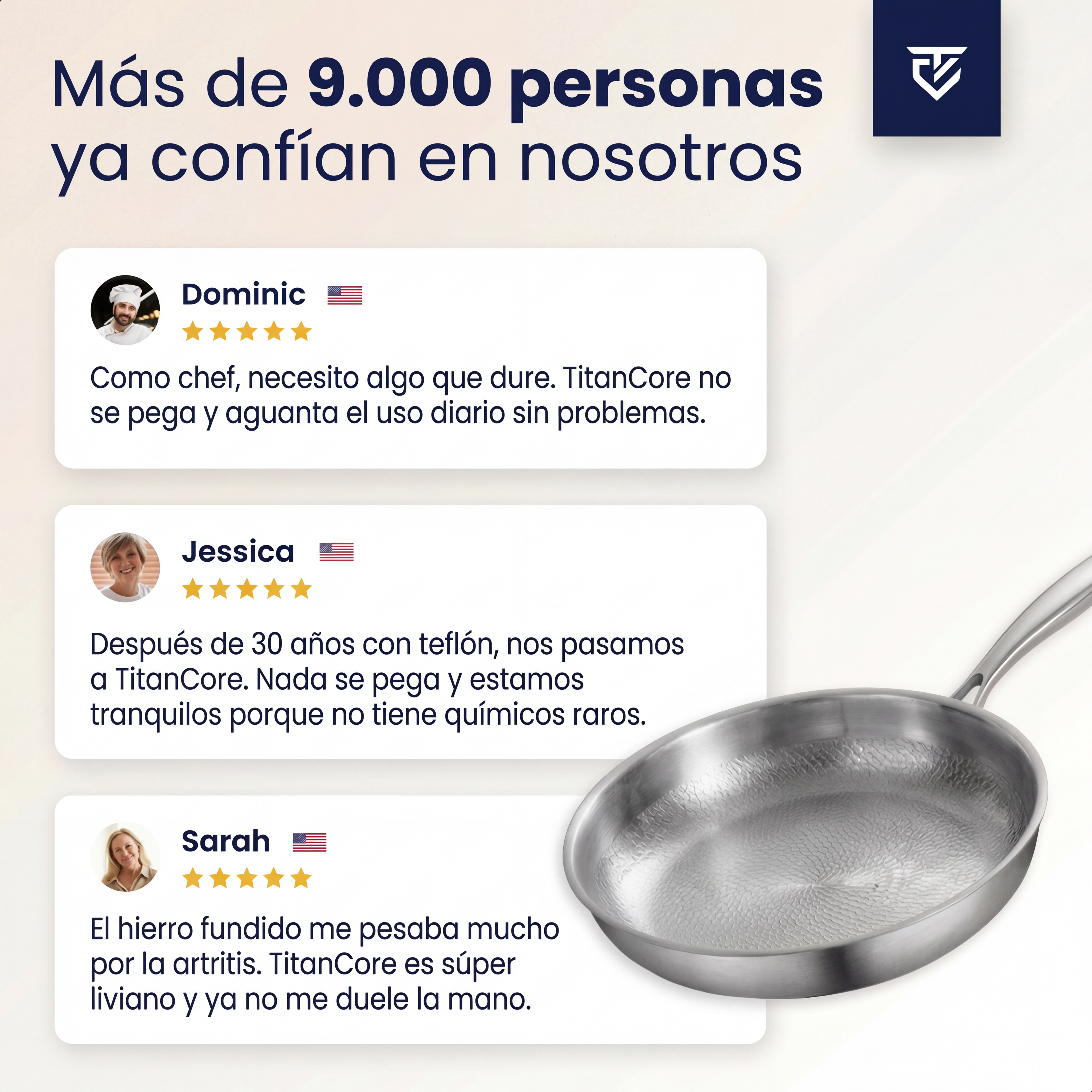 Premium Titanium Fry Pan: Natural Non-Stick Cooking Without Chemicals