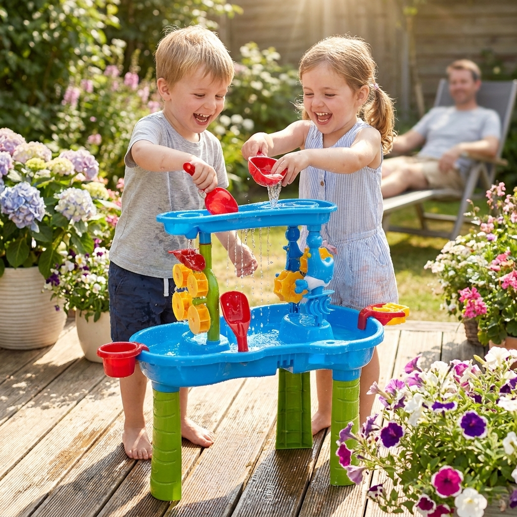 Sand & Water Play Table - 3 Tier - BPA-Free Plastic - Includes Accessories - Ages 1-5 | meowbutter