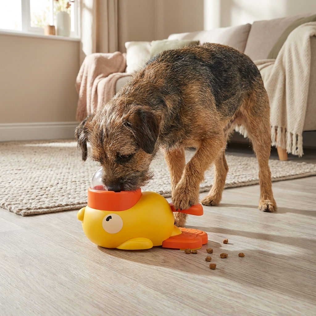Interactieve eendenpuzzelvoeder voor honden en katten - 3 voedseluitgangen maten - 12-20mm - Geel | meowbutter