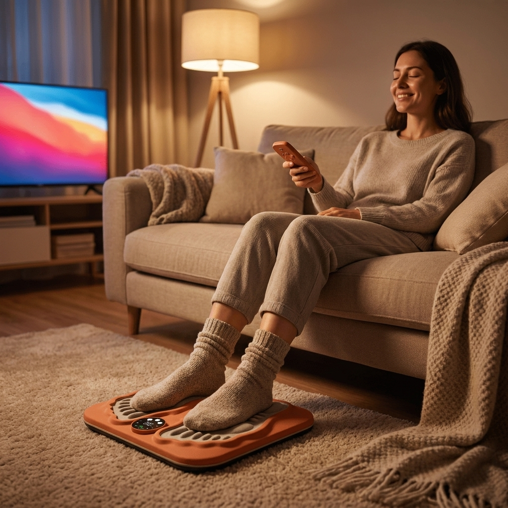 Almofada Massageadora de Pés EMS - 29 Níveis de Intensidade - 8 Modos - Ergonómica 3D - Comando RF - USB | meowbutter