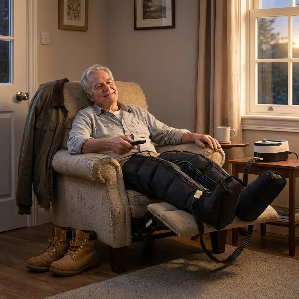 Slip In, Settle Down – Air Compression Leg Massager for Quiet Afternoons