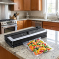 Vacuum Sealer - Built-In Bag Cutter - LED Indicator - Dry & Moist Food - 15 Bags Included | meowbutter