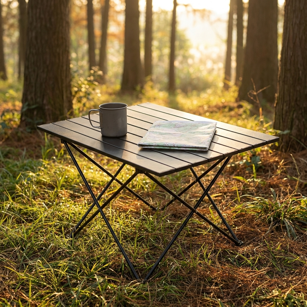Sammenleggbart aluminium campingbord - Lettvekt - Værbestandig - 3 størrelser - Svart | meowbutter